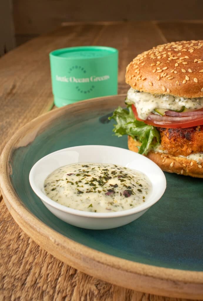 aioli with lofoten seaweed arctic ocean greens