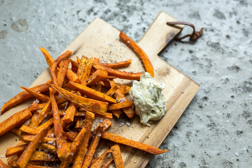 sweet potato fries with truffle seaweed