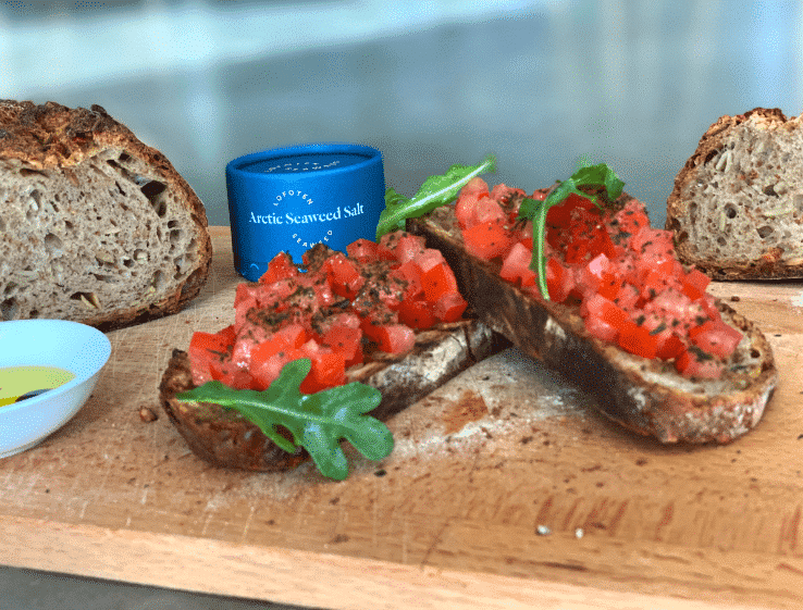 bruschetta with lofoten seaweed salt