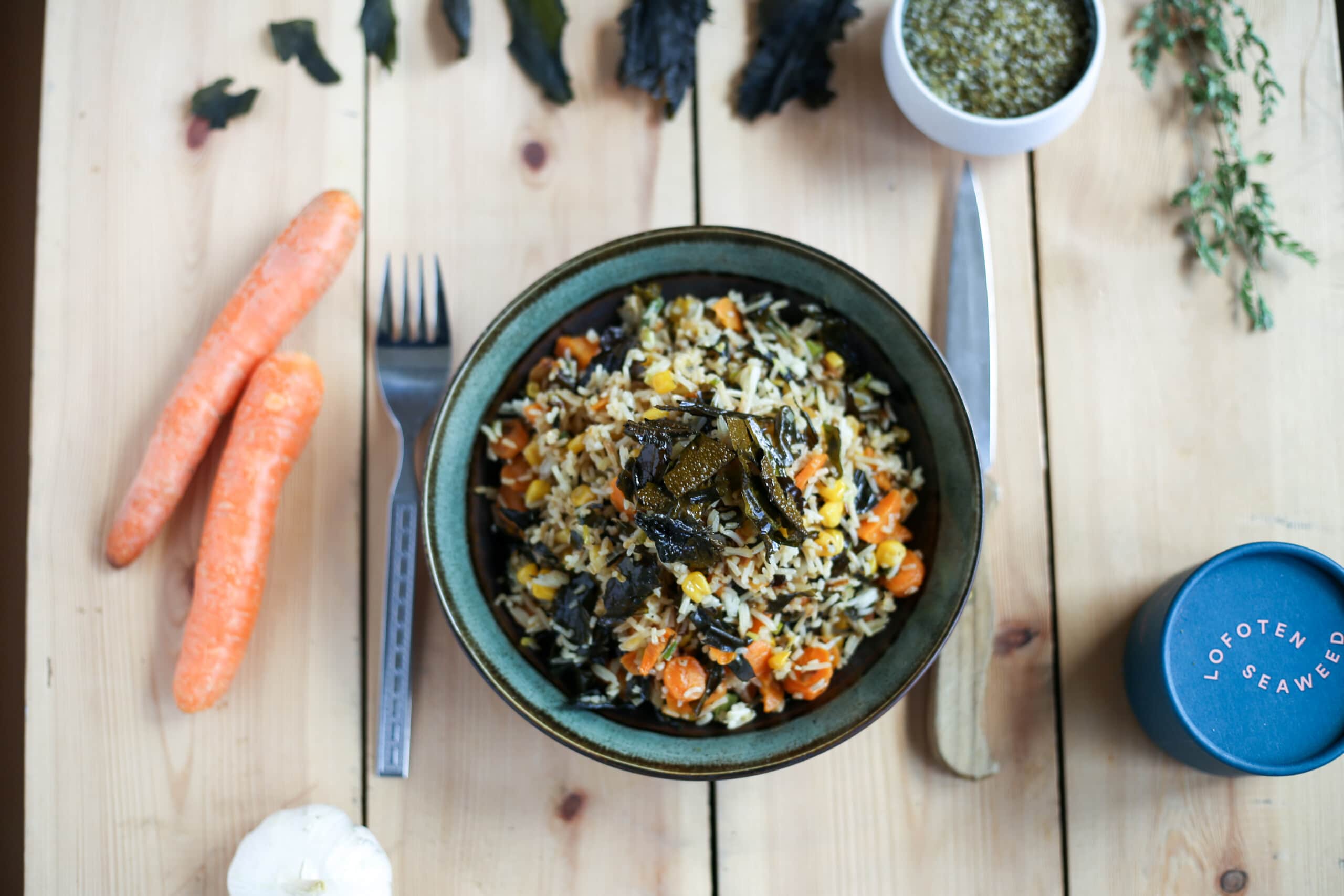 winged kelp fried rice