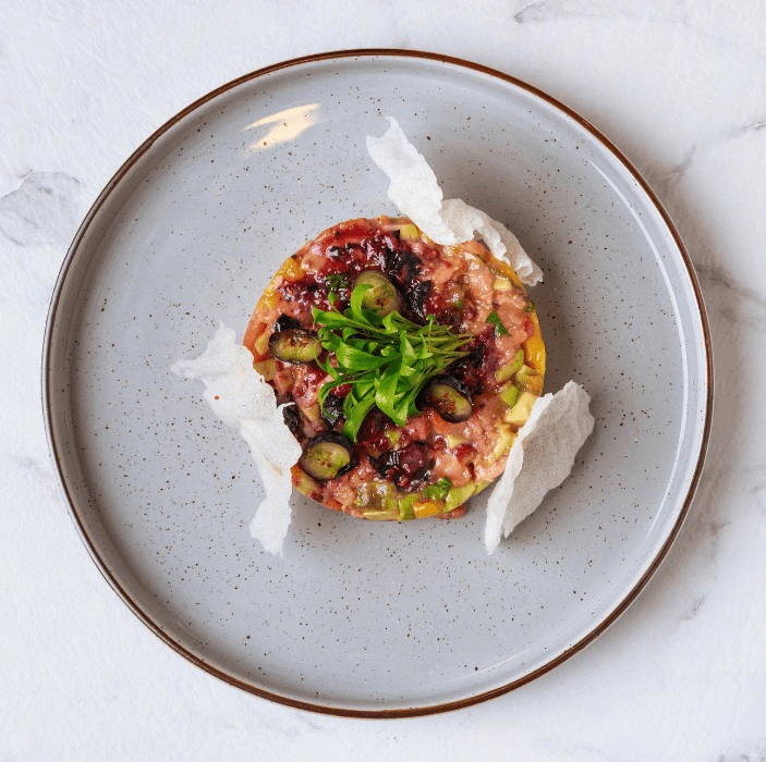 salmon seaweed chaat