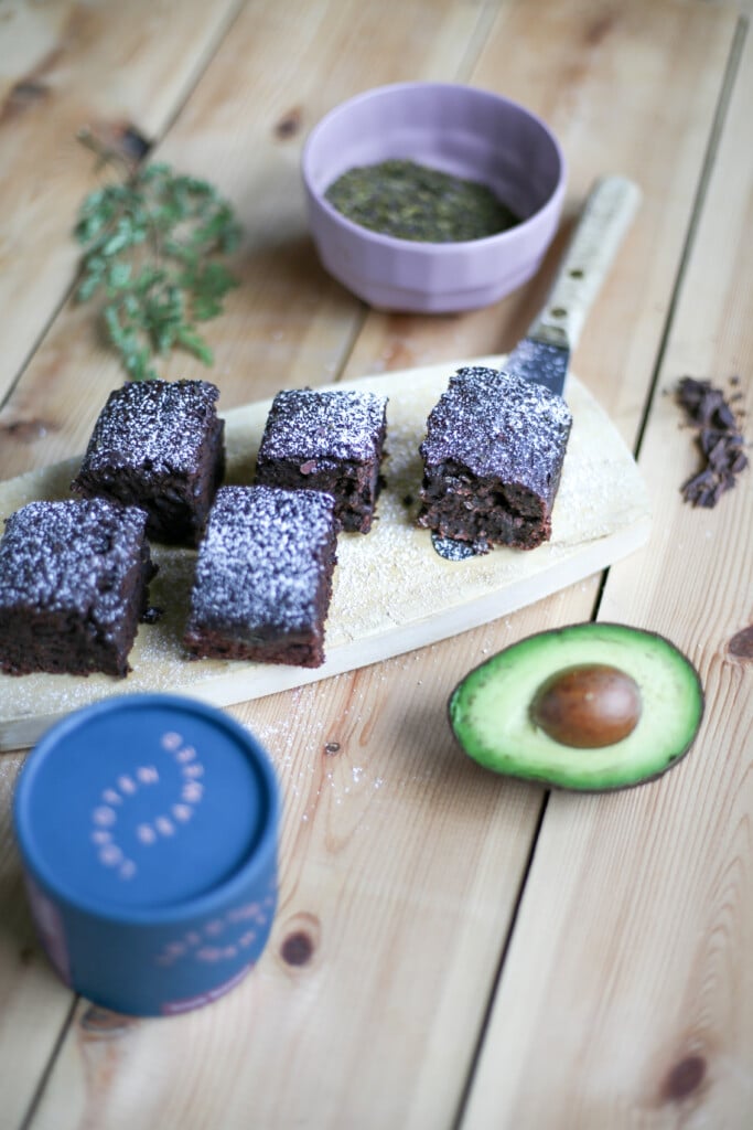 Chocolate seaweed avocado brownies