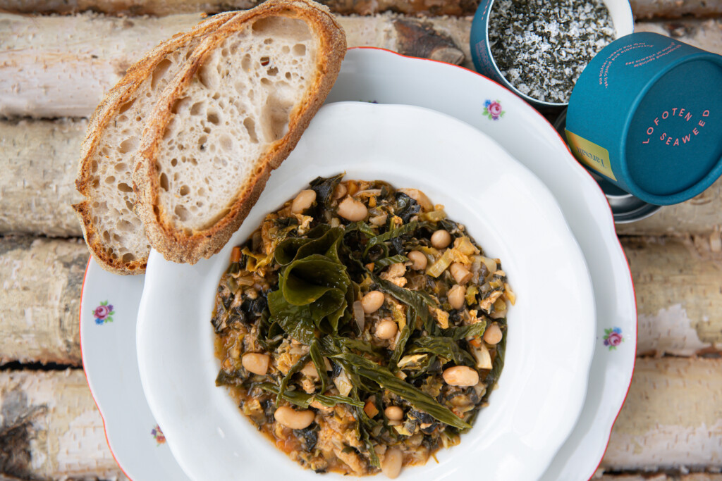 Butterbean stew with sugar kelp
